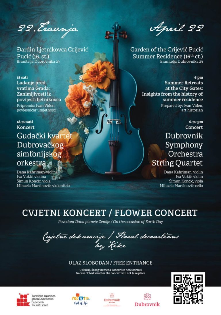Cvjetni koncert: Obilježavanje Dana planete Zemlje u đardinu Ljetnikovca Crijević Pucić