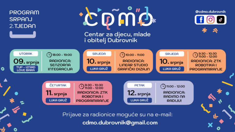 Radionice senzorne integracije, grafičkog dizajna i tehničke kulture u CDMO Dubrovnik