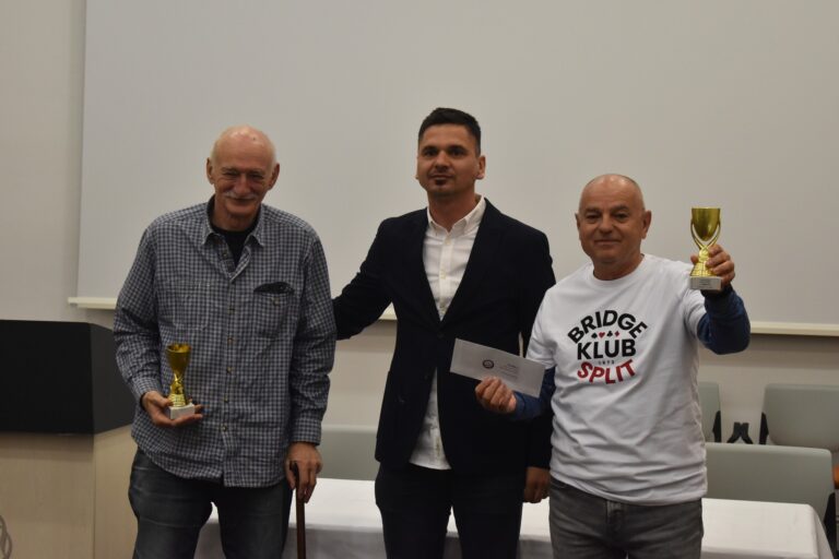 Dinko Grubišić i Branko Krolo pobjednici šestog memorijalnog bridž turnira Jerko Jerry Kovač