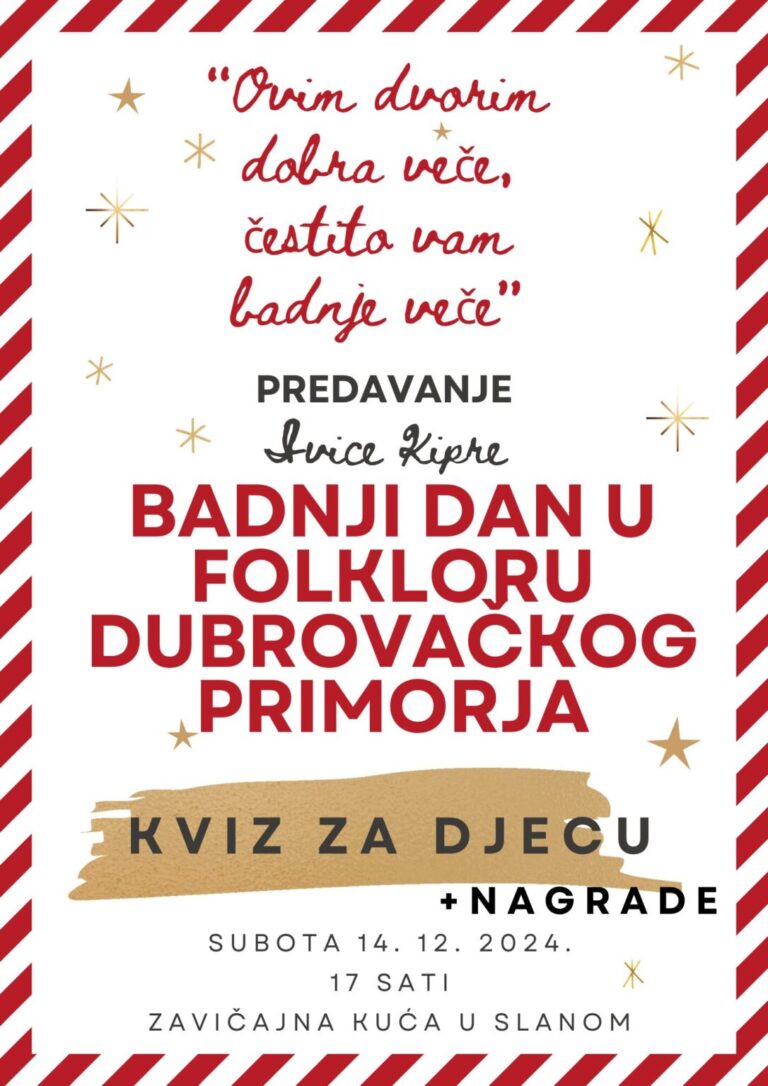 ADVENT U SLANOM Predavanje Ivice Kipre i kviz za djecu