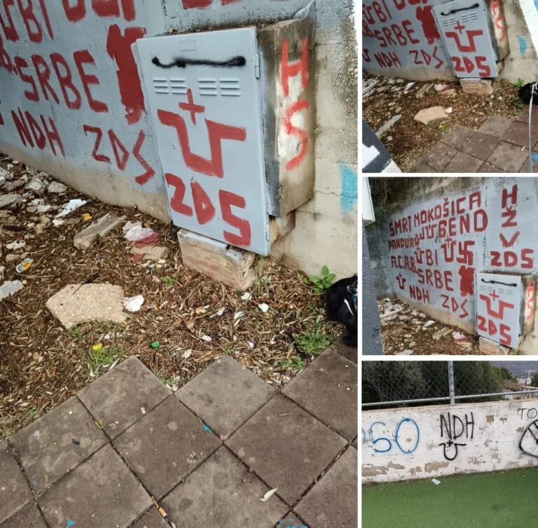Grafiti mržnje na zidovima u Mokošici