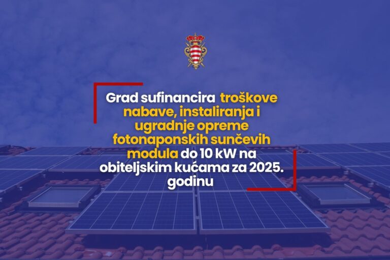 Objavljen Javni poziv za sufinanciranje troškova nabave, instaliranja i ugradnje opreme fotonaponskih sunčevih na obiteljskim kućama