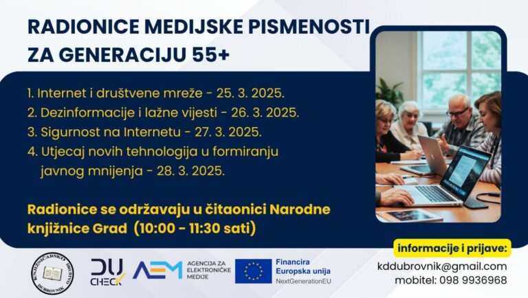 Radionice medijske pismenosti za generaciju 55+