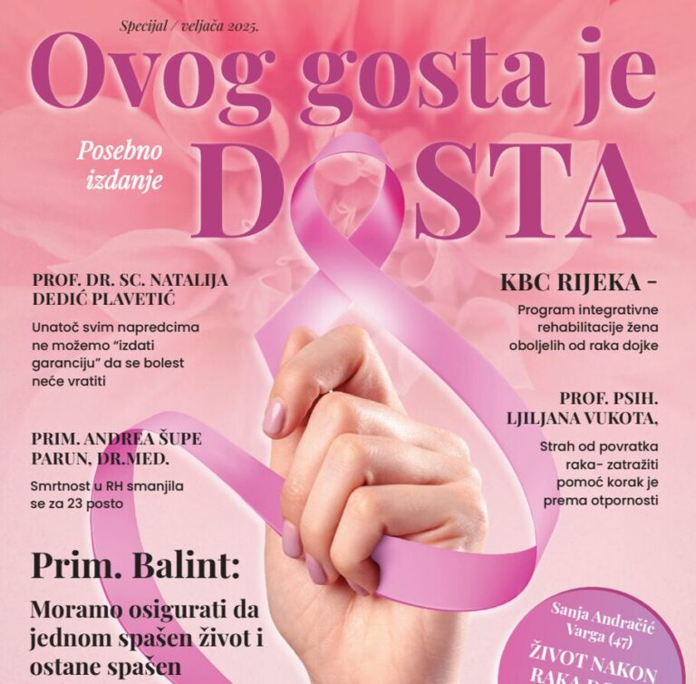 OVOG GOSTA JE DOSTA Predstavljen priručnik namijenjen oboljelima od raka dojke, njihovim obiteljima i prijateljima