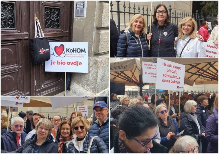 FOTO: I dubrovački liječnici prosvjeduju u Zagrebu/HZZO – Hrvatsku Zaboli Za Obiteljsku