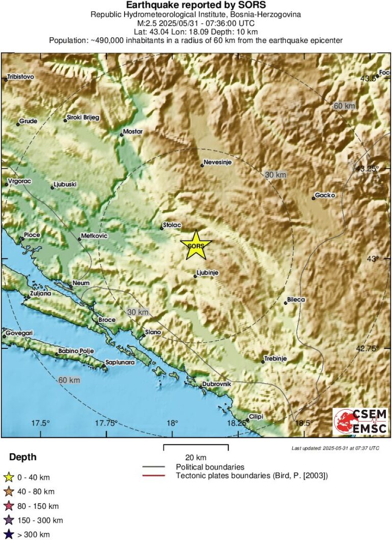 Dva potresa s epicentrom pokraj Stolca. Jeste li ih osjetili?