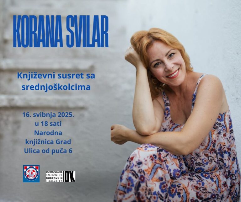 Susret srednjoškolaca s književnicom Koranom Svilar u okviru programa „Moje sigurno mjesto“