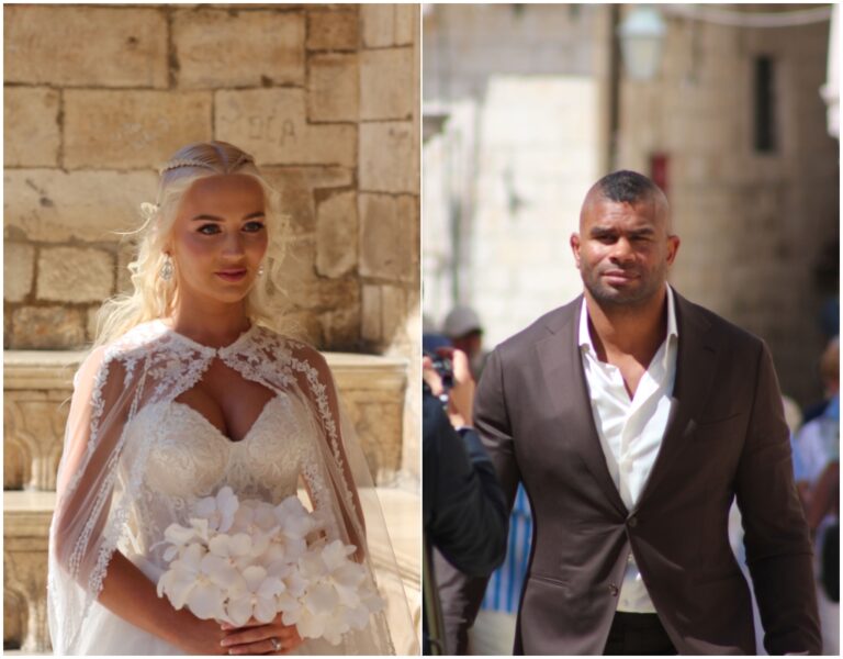 VELIKI DAN ZA MMA BORCA Prve fotografije Overeema i njegove nježne Sophie u vjenčanici iz Grada