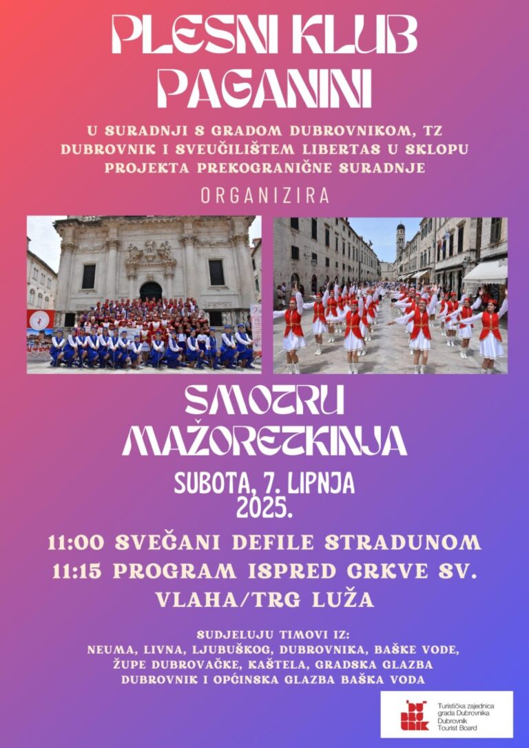 U subotu na Stradunu manifestacija ‘Smotra mažoretkinja u Dubrovniku’