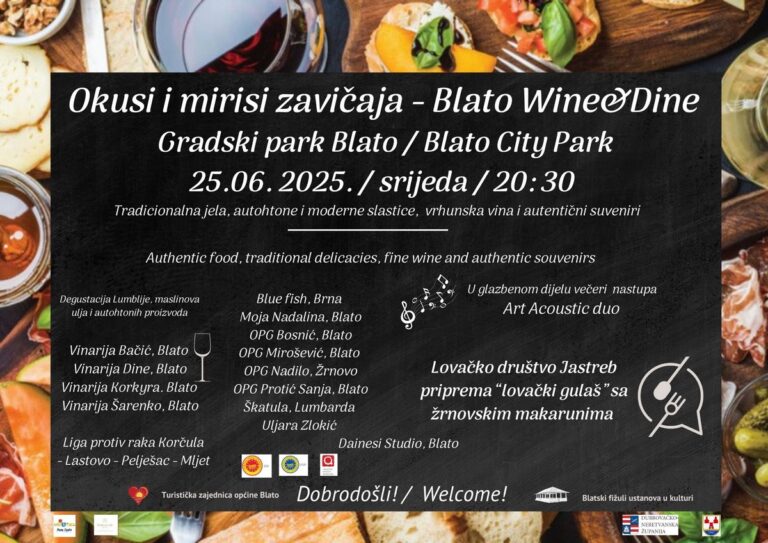 Evo što vas očekuje na manifestaciji „Okusi i mirisi zavičaja – Blato Wine&Dine” 