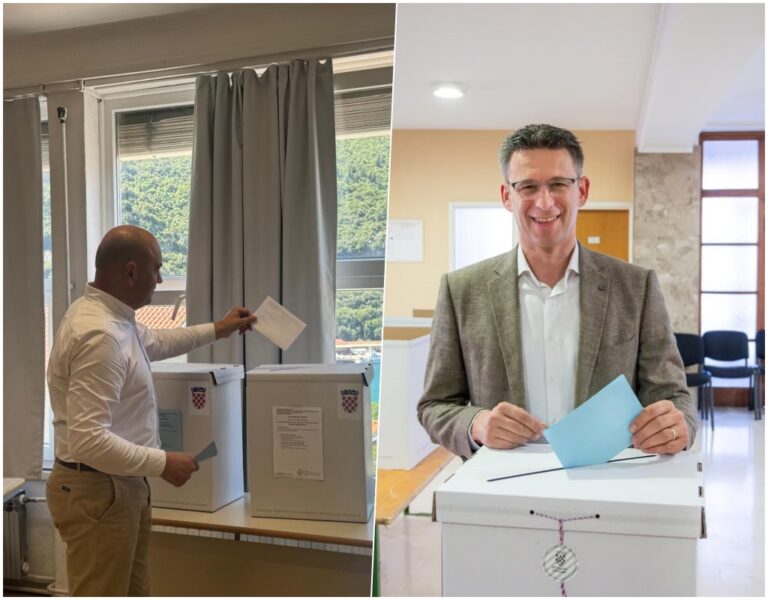 Glasali kandidati za župana, Blaž Pezo sa suprugom u Mokošici, Božo Petrov već u 7.30 u Metkoviću
