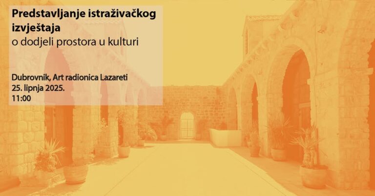 ART RADIONICA LAZARETI: U srijedu predstavljanje istraživanja o dodjeli prostora za kulturu