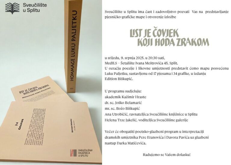Predstavljanje pjesničko-grafičke mape “List je čovjek koji hoda zrakom: hommage Luku Paljetku”
