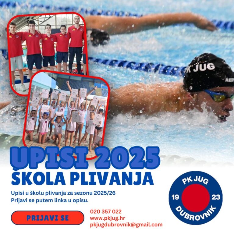 Počinju upisi u plivački klub Jug