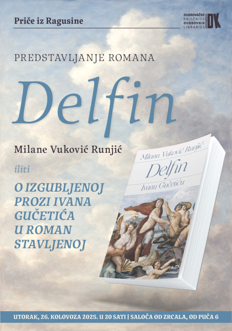 Predstavljanje romana „Delfin: Ivanu Gučetiću“ Milane Vuković Runjić