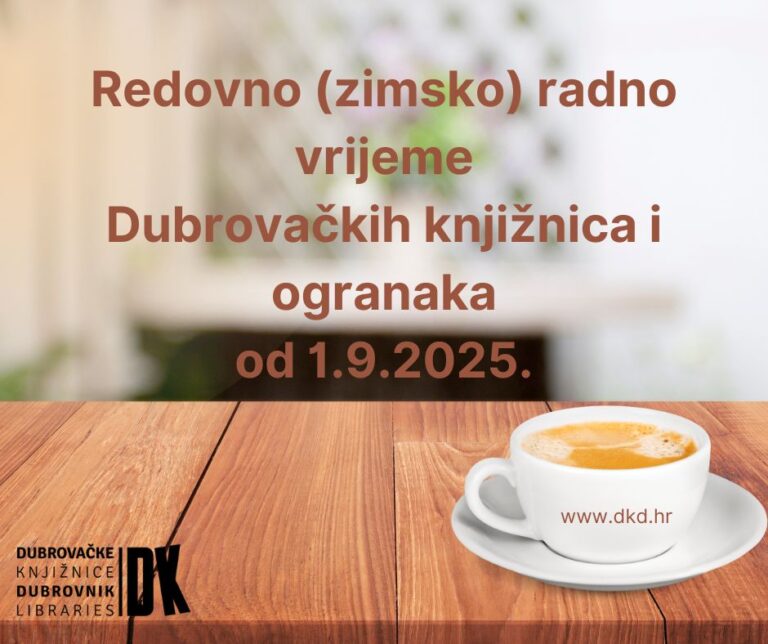 Dubrovačke knjižnice od ponedjeljka prelaze na zimsko radno vrijeme