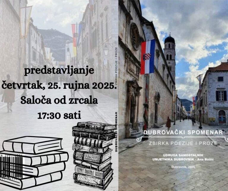 Promocija “Dubrovačkog spomenara” Udruge samostalnih umjetnika Dubrovnik