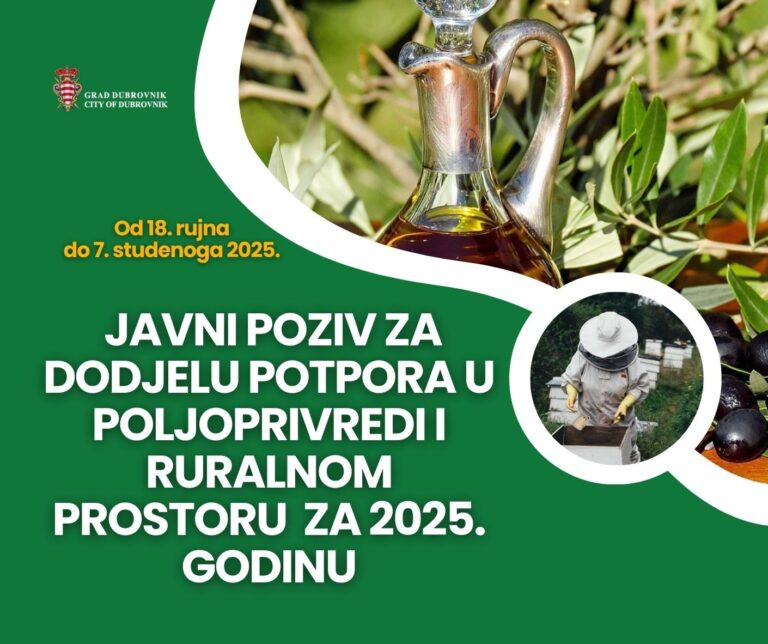 Objavljen Javni poziv za dodjelu potpora u poljoprivredi i ruralnom prostoru za 2025. godinu