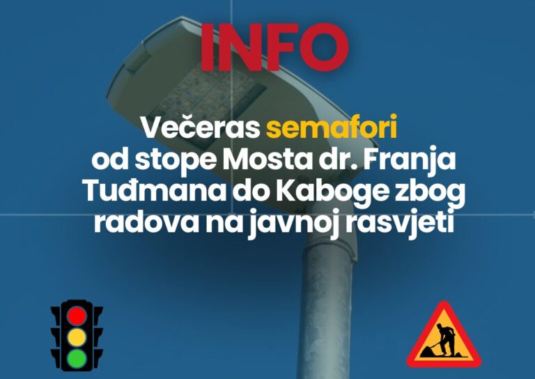 Privremena regulacija prometa između stope mosta dr. Franja Tuđmana i ljetnikovca Bunić-Kaboga