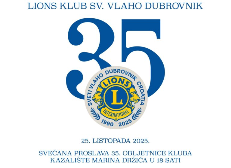 Lions klub Sveti Vlaho Dubrovnik obilježava 35 godina djelovanja