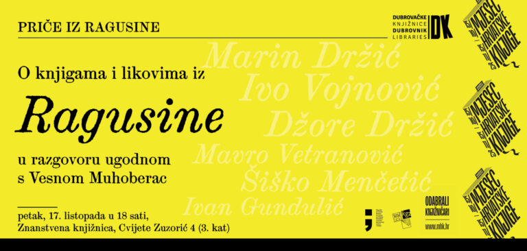 MJESEC HRVATSKE KNJIGE O knjigama i likovima iz „Ragusine“ u Znanstvenoj knjižnici govori Vesna Muhoberac