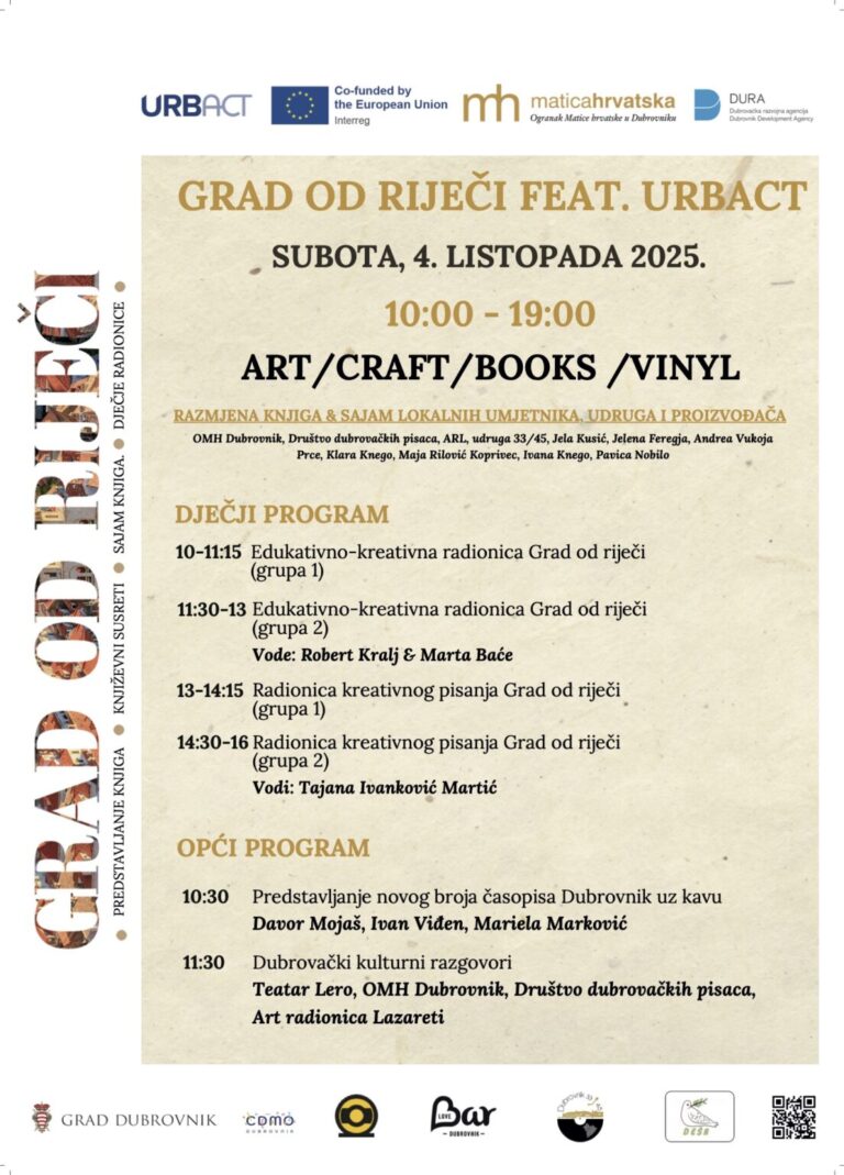 Grad od riječi feat. URBACT – cjelodnevni sajam knjiga, umjetnika i udruga u TUP-u