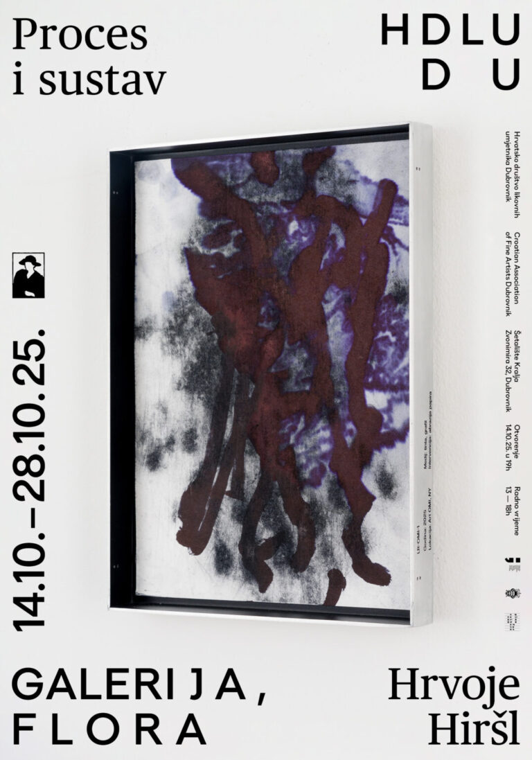 Hrvatsko društvo likovnih umjetnika Dubrovnik i Galerija Flora pozivaju na otvorenje izložbe Hrvoja Hiršla “Proces i sustav”
