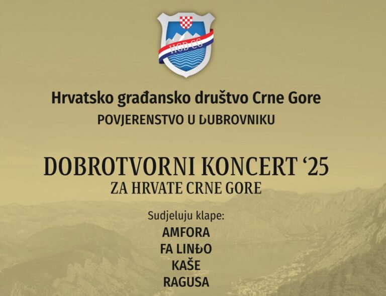 Dobrotvorni koncert za Hrvate Crne Gore večeras u kazalištu