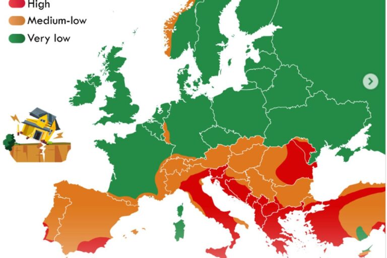 Nova mapa Europe prikazuje procjenu rizika od potresa. Duboko smo u crvenom