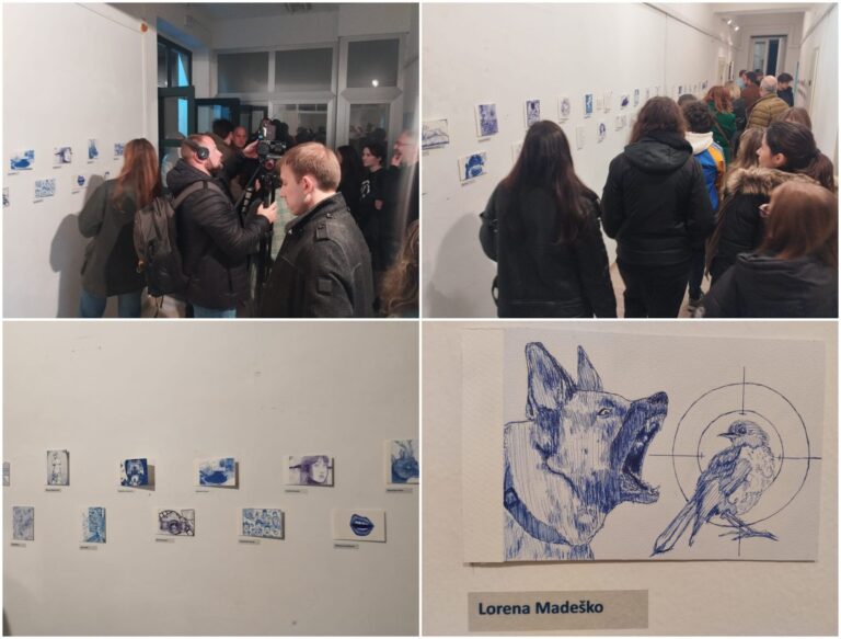 FOTO: Učenici i profesori Umjetničke škole Luke Sorkočevića predstavili izložbu “Plava kemijska”