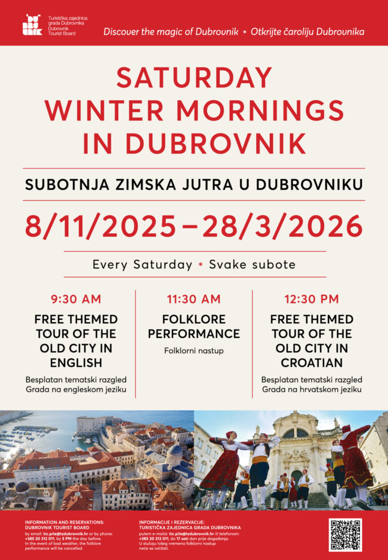Subotnja zimska jutra u Dubrovniku uz tematski razgled Dubrovačka kolenda