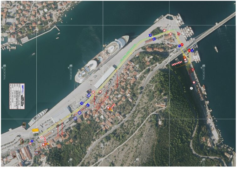 Od stope Mosta dr. Franja Tuđmana do Solske baze i obratno preko lučkog područja