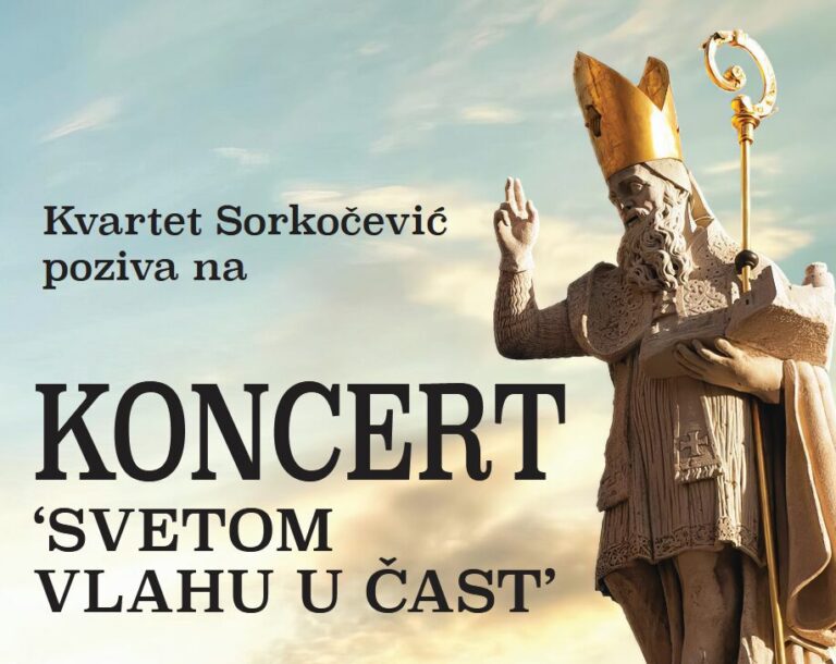 Kvartet Sorkočević priređuju koncert “U čast svetom Vlahu”