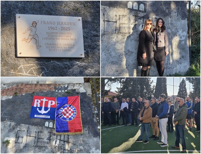 FOTO/ VIDEO: Otkrivena spomen ploča Franu Jerkoviću, velikom zaljubljeniku u nogomet i Hajduk