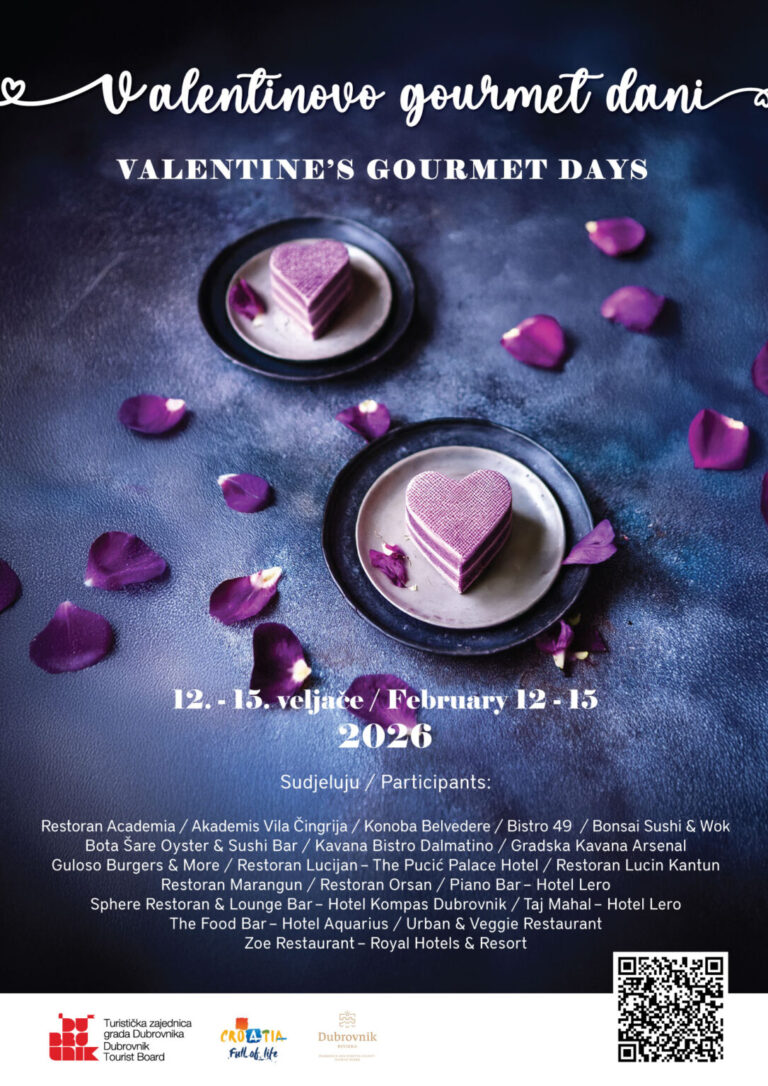 Turistička zajednica grada Dubrovnika organizira manifestaciju “Valentinovo gourmet dani”