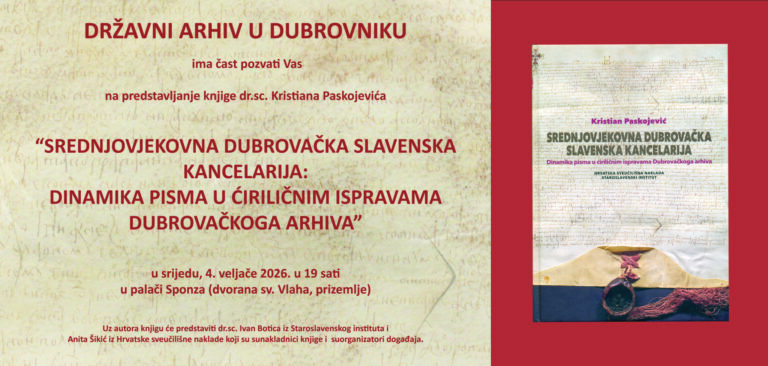 Predstavljanje knjige dr.sc. Kristiana Paskojevića večeras u palači Sponza