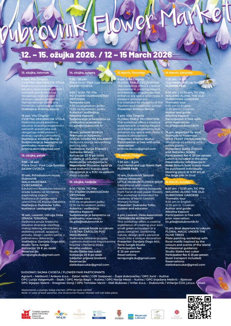 Turistička zajednica grada Dubrovnika organizira tradicionalnu manifestaciju Dubrovnik Flower Market