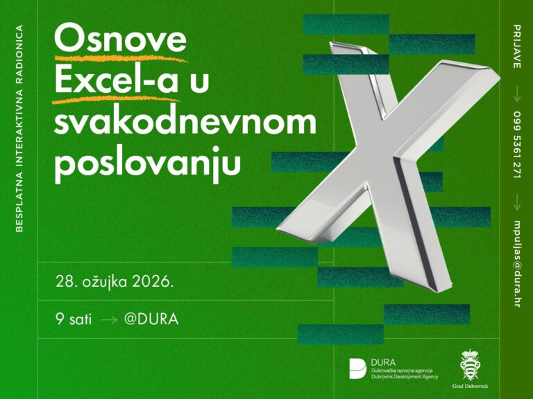 DURA poziva na radionicu „Osnove Excela u svakodnevnom poslovanju“ 