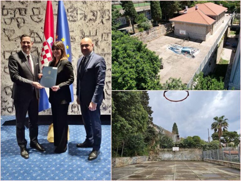 Župan Pezo potpisan ugovor za potpunu rekonstrukciju sportskih igrališta Gimnazije Dubrovnik