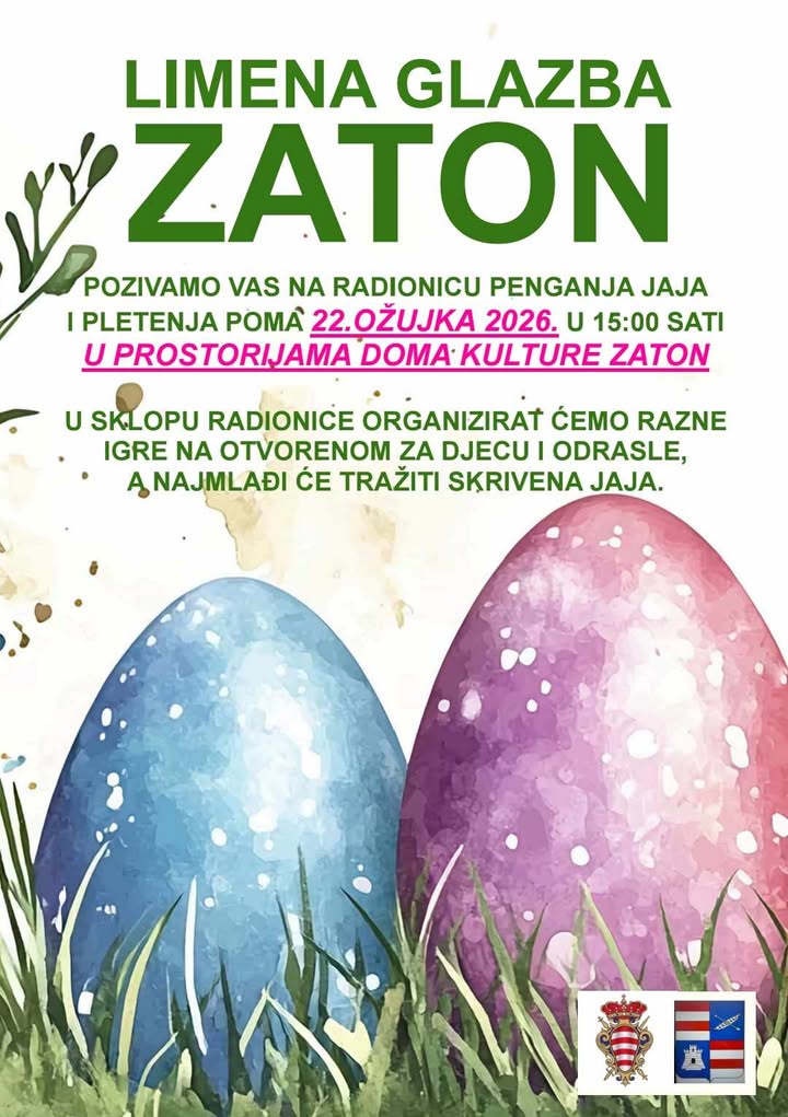 Radionica penganja jaja, pletenja poma i igre za djecu ove nedjelju u Zatonu