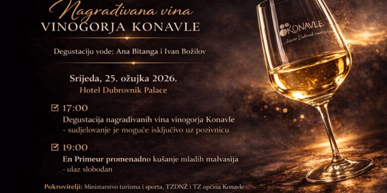 Masterclass “Nagrađivana vina vinogorja Konavle” i En Primuer mladih malvasija dubrovačkih