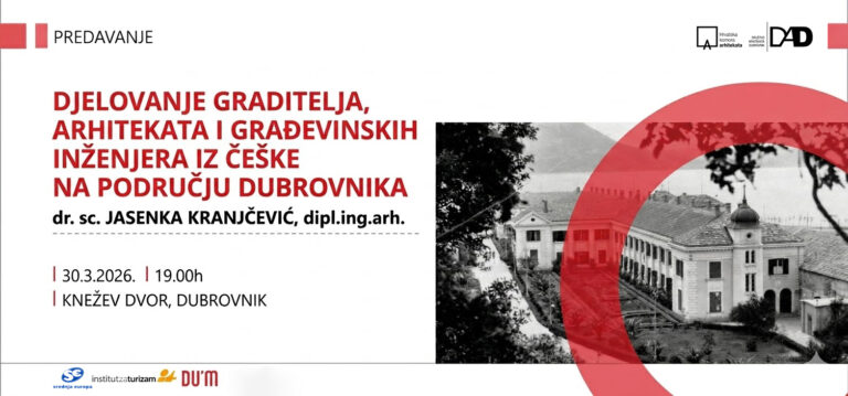 Predavanje Jasenke Kranjčević o djelovanju graditelja, arhitekata i građevinskih inženjera iz Češke na području Dubrovnika
