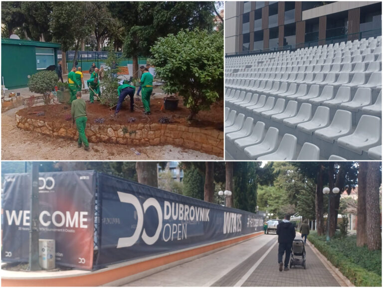 Užurbani radovi na tenis terenima u Lapadu – sve mora biti spremno za ponedjeljak