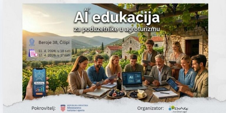 Agroturizam Konavle organizira edukaciju “Primjena umjetne inteligencije za poduzetnike u agroturizmu”