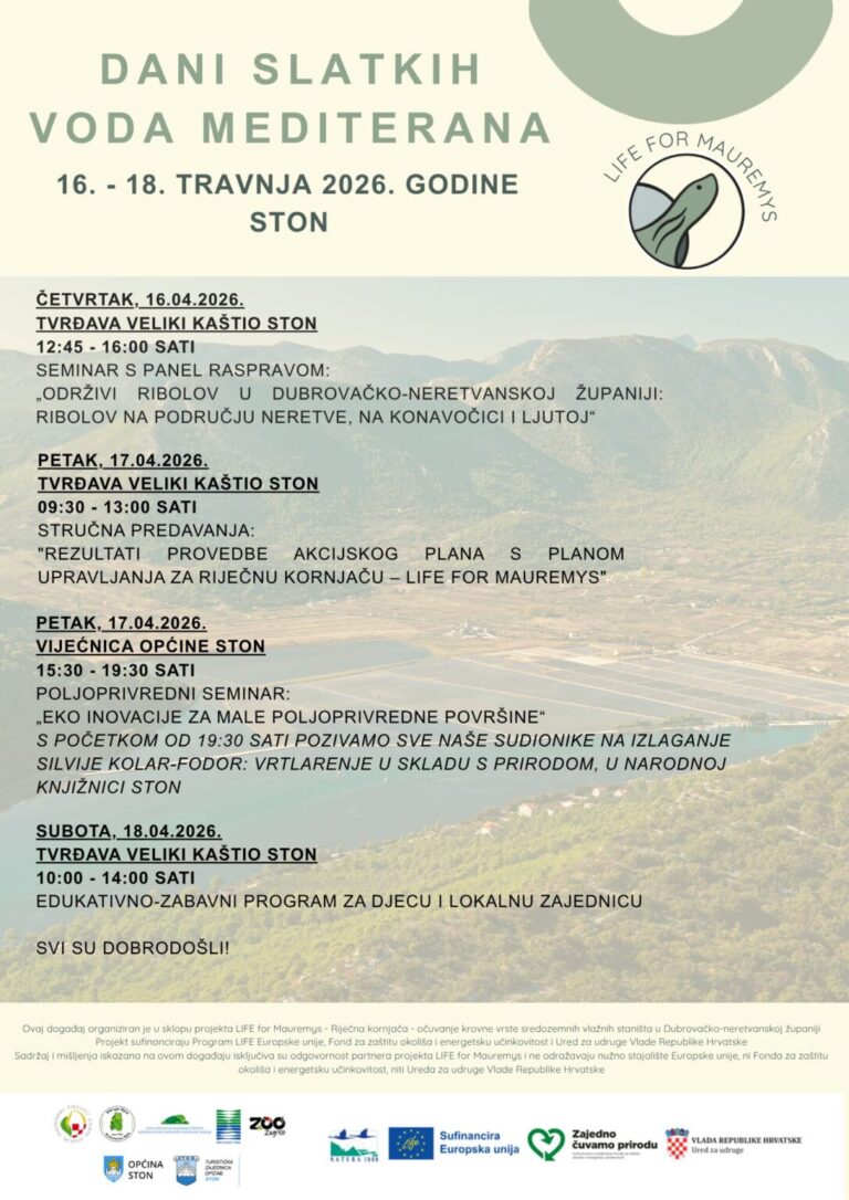 Javna ustanova za upravljanje zaštićenim dijelovima prirode DNŽ organizira manifestaciju Dani slatkih voda Mediterana