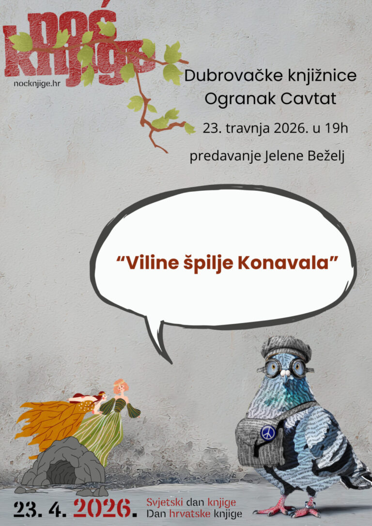 „Viline špilje Konavala“: predavanje o   mitologiji, baštini i prirodi u Noći knjige