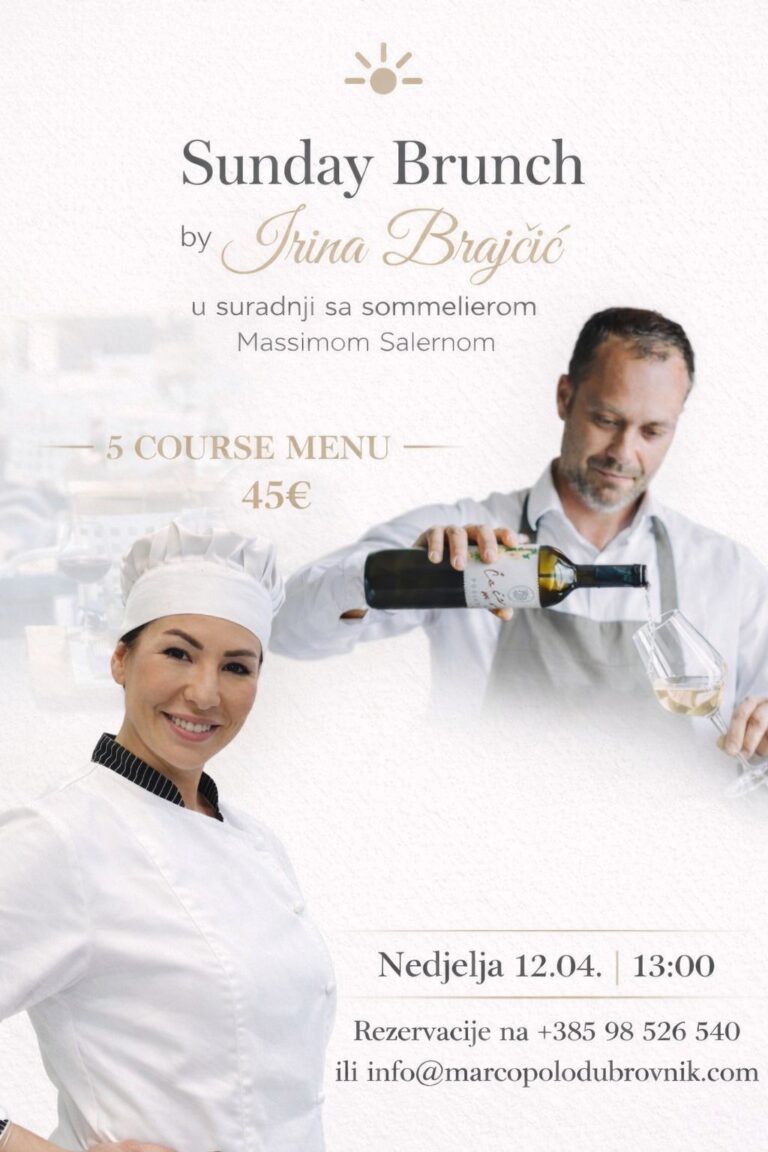 Dođite na nedjeljni brunch s Irinom Brajčić. Gastronomsko iskustvo kroz pet ukusnih sljedova