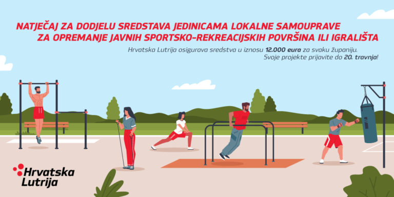 OTVOREN JAVNI POZIV Hrvatska lutrija ulaže 252 tisuće eura u javne sportske površine ili igrališta