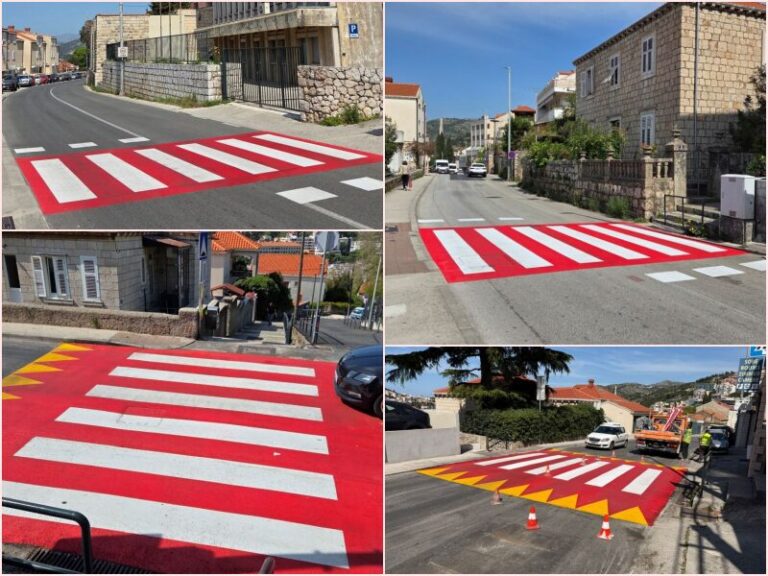 Ugrađeni novi uzdignuti crveni pješački prijelazi u Ulici Andrije Hebranga