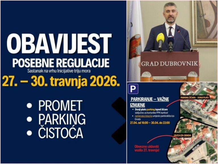 ZBOG DOLASKA BROJNIH VISOKIH DRŽAVNIKA I ŠTIĆENIH OSOBA Poseban režim prometovanja, uklanjanje kontejnera i parkinga